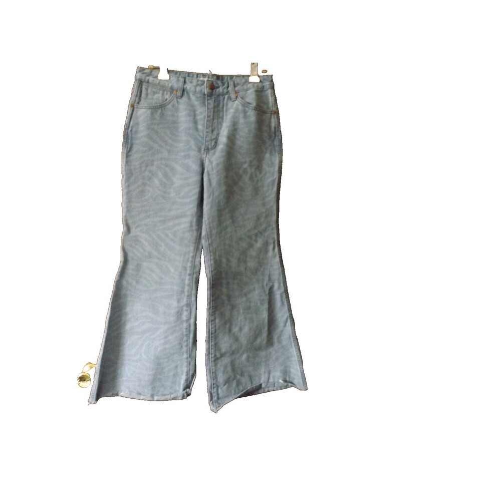 Wrangler Wanderer 622 Flare JEANS Size 30x30 Blue Meow Laser Tiger Print EUC